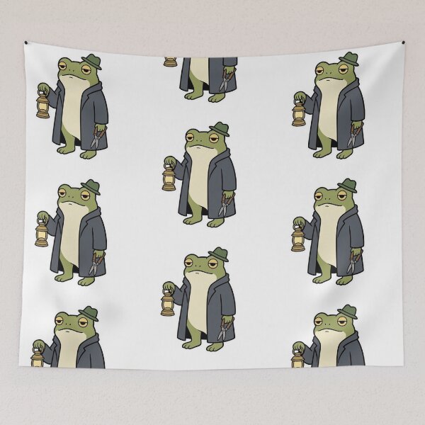 Item preview, Little Frog Graveyard Caretaker with Lantern – Whimsical Gothic Animal designed and sold by Confuzz1ed.