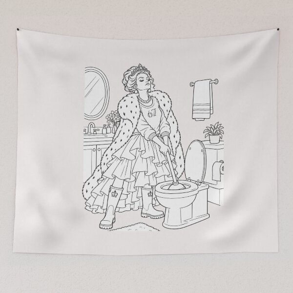 Item preview, Royal Flush – Funny Queen with Toilet Plunger. designed and sold by NewtBoo.