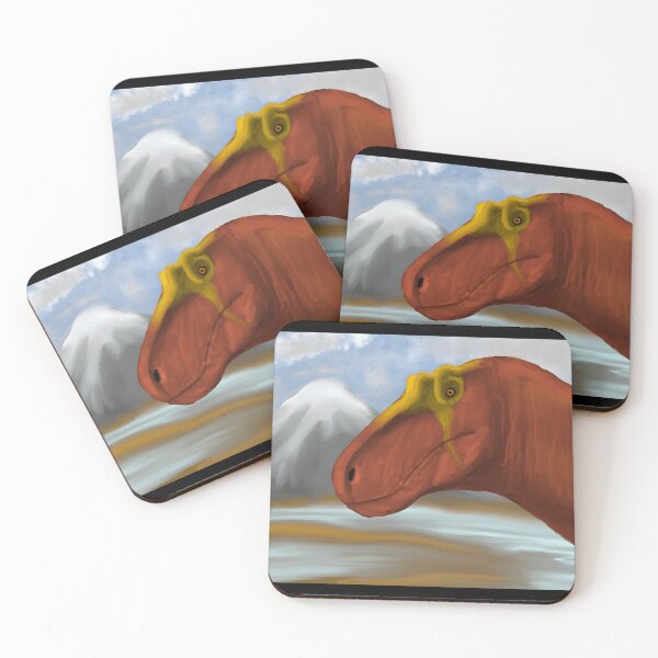 Item preview, Therizinosaurus Dinosaur Head Illustration with Mountain Landscape designed and sold by lcnsdjstrtrystd.