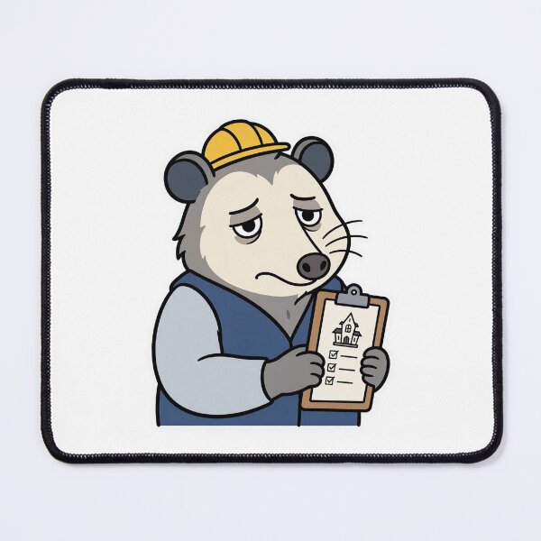 Item preview, Exhausted Possum Haunted House Inspector – Funny Spooky Job Character designed and sold by Confuzz1ed.