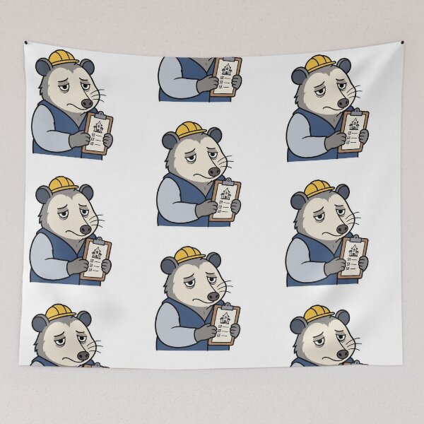 Item preview, Exhausted Possum Haunted House Inspector – Funny Spooky Job Character designed and sold by Confuzz1ed.