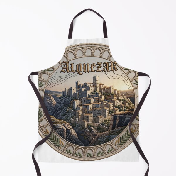 Item preview, Alquezar Spain Aragon Medieval Hilltop Village Canyon Embroidered Patch Sticker designed and sold by Imaginarium of Chaos falcon88 .
