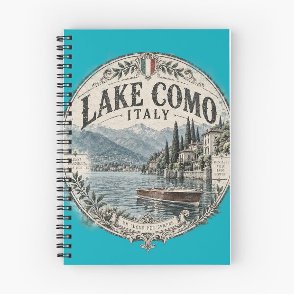 Item preview, Lake Como Italy Vintage Badge – Retro Watercolor Travel Art designed and sold by Jandedan.