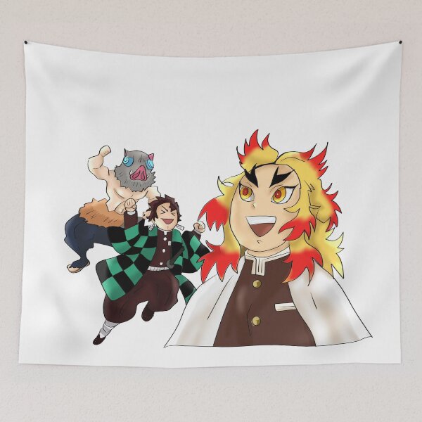 Item preview, rengoku with tanjiro and inosuke designed and sold by aishtistic-art.