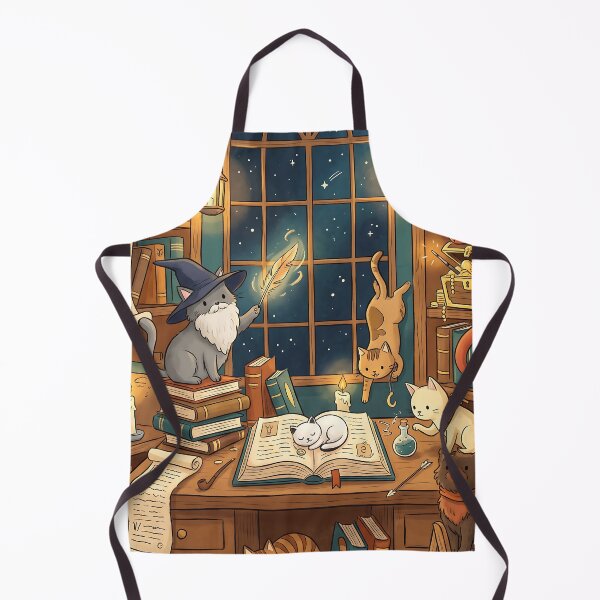 Item preview, Wizard Cats Fantasy Library Study – Whimsical Cozy Magic designed and sold by LexaArtworks.