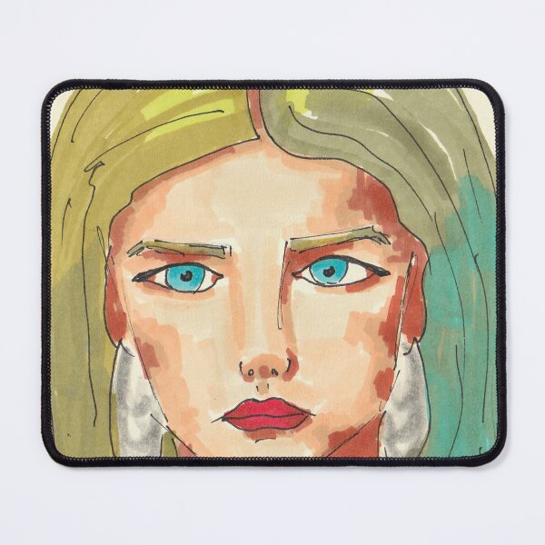 Item preview, Blue Eyed Woman With Silver Earrings designed and sold by Studio Bako.