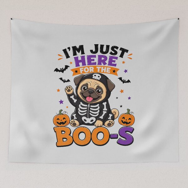 Item preview, Pug Skeleton Costume Pumpkin Halloween designed and sold by AilinsDesigns.