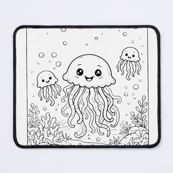 Item preview, Coloring book style print. Jellyfish designed and sold by MS Production.