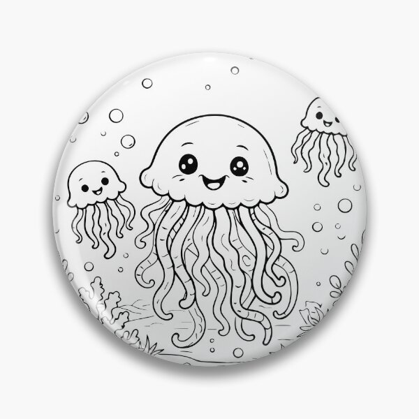 Item preview, Coloring book style print. Jellyfish designed and sold by MS Production.