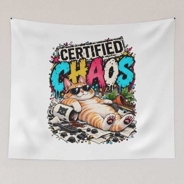 Item preview, Certified Chaos – Funny Cat Graffiti Art designed and sold by Azagthoth.