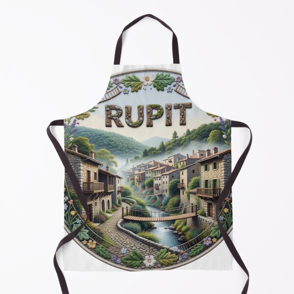 Item preview, Rupit Spain Catalonia Mountain Village Hanging Bridge Embroidered Patch Sticker designed and sold by Imaginarium of Chaos falcon88 .