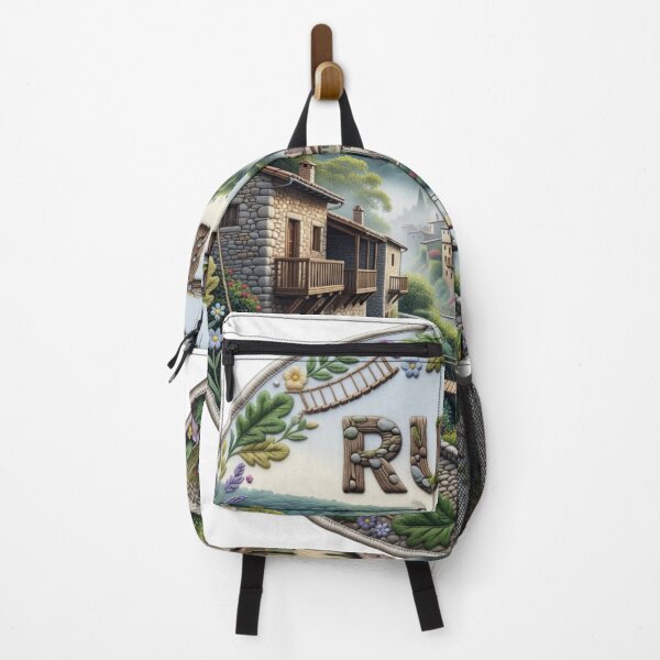 Item preview, Rupit Spain Catalonia Mountain Village Hanging Bridge Embroidered Patch Sticker designed and sold by Imaginarium of Chaos falcon88 .