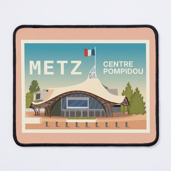 Item preview, Centre Pompidou-Metz | France Travel Poster & Architectural Illustration designed and sold by CyclopsDesigns.