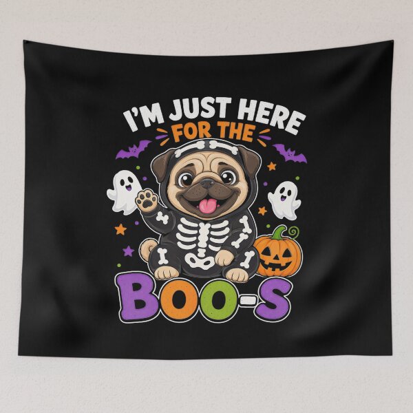 Item preview, Pug Skeleton Costume Pumpkin Halloween designed and sold by AilinsDesigns.