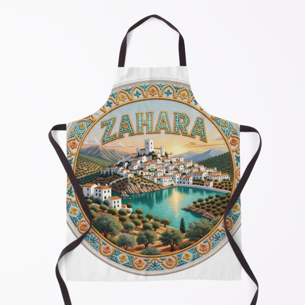 Item preview, Zahara de la Sierra Spain Andalusia Whitewashed Village Castle Embroidered Patch Sticker designed and sold by Imaginarium of Chaos falcon88 .