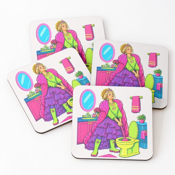 Item preview, Neon Royal Flush – Funny Queen with Toilet Plunger. designed and sold by NewtBoo.
