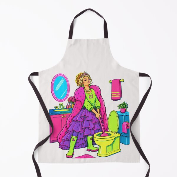 Item preview, Neon Royal Flush – Funny Queen with Toilet Plunger. designed and sold by NewtBoo.