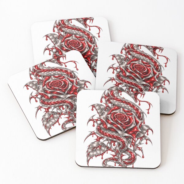 Item preview, Crimson Chrome Snake Gothic Rose designed and sold by QUAMULO.