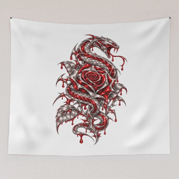 Item preview, Crimson Chrome Snake Gothic Rose designed and sold by QUAMULO.