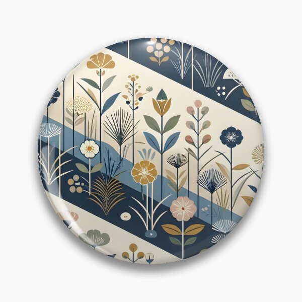 Item preview, Diagonal Mid Century Modern Botanical Stripe Pattern designed and sold by Sybille-Yates.