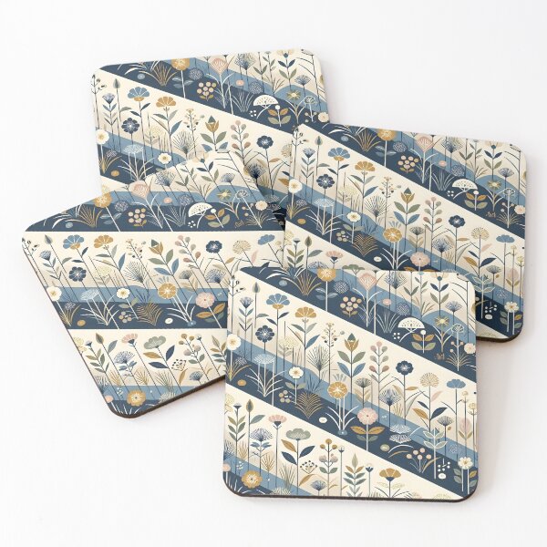 Item preview, Diagonal Mid Century Modern Botanical Stripe Pattern designed and sold by Sybille-Yates.
