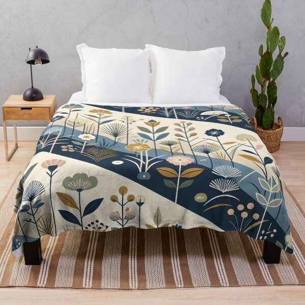 Item preview, Diagonal Mid Century Modern Botanical Stripe Pattern designed and sold by Sybille-Yates.