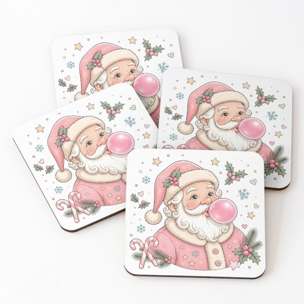 Item preview, Pink Santa Bubblegum Christmas Coquette Candy Cane designed and sold by ChotipahArt.