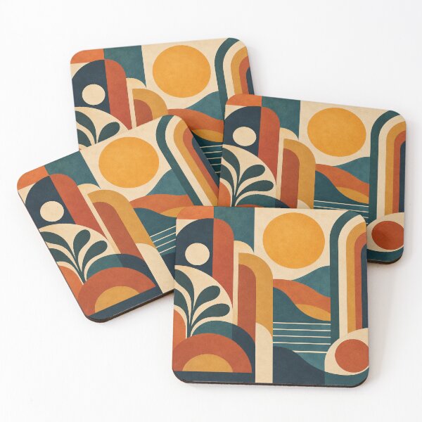 Item preview, Mid Century Modern Sunscape and Geometric Arches designed and sold by KokoDeez.