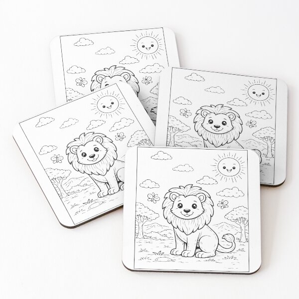 Item preview, Coloring book style print. Lion designed and sold by MS Production.