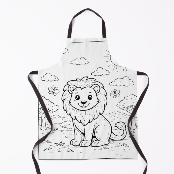 Item preview, Coloring book style print. Lion designed and sold by MS Production.