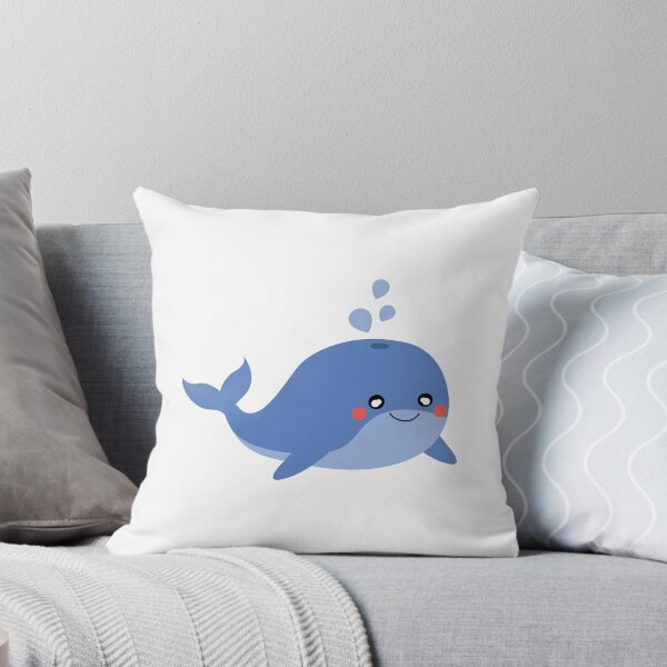 Item preview, Cute Blue Whale Cartoon Blowing Water designed and sold by paolboa.