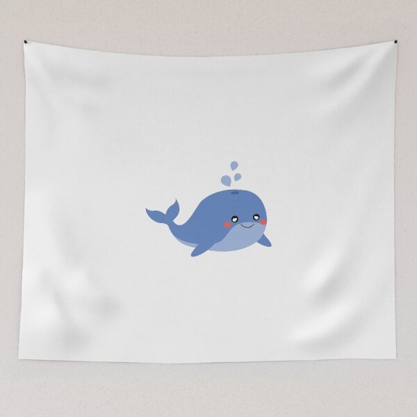 Item preview, Cute Blue Whale Cartoon Blowing Water designed and sold by paolboa.