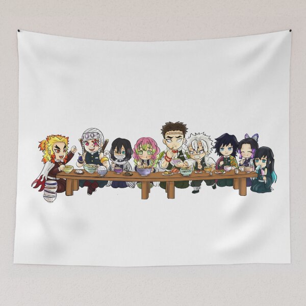 Item preview, Chibi Demon Slayer Hashira Feast | Cute Anime Dinner Table Art designed and sold by aishtistic-art.