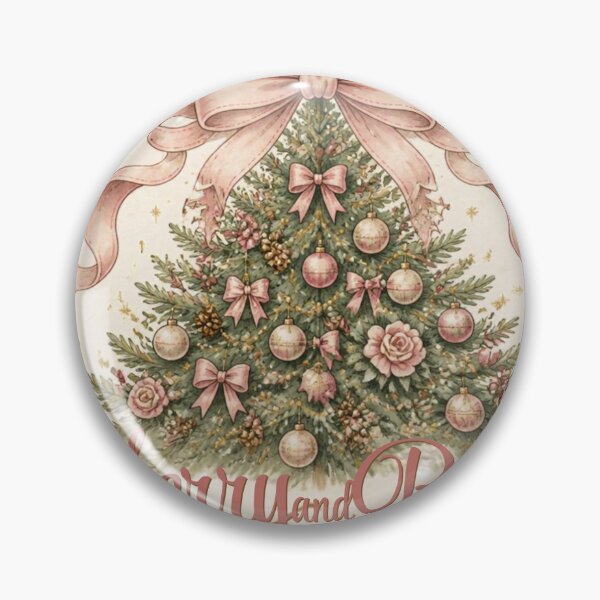 Item preview, Merry And Bright Pink Bow Christmas Tree Vintage designed and sold by ChotipahArt.