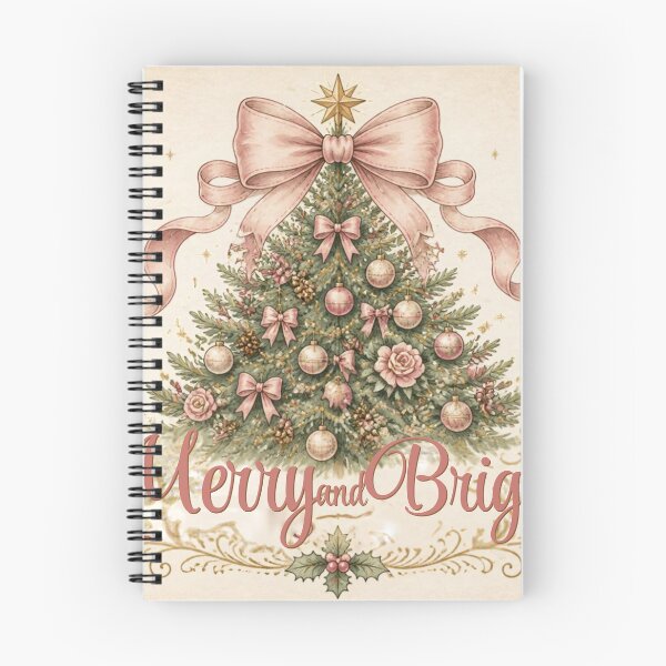 Item preview, Merry And Bright Pink Bow Christmas Tree Vintage designed and sold by ChotipahArt.