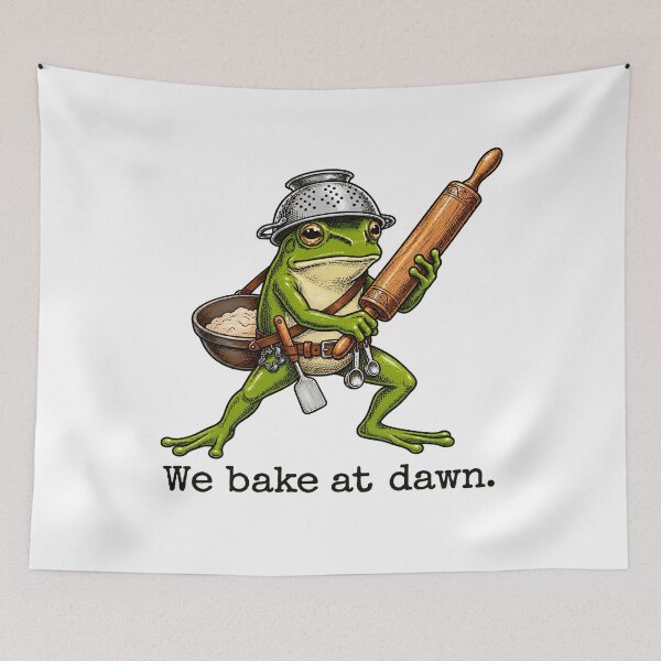 Item preview, We Bake at Dawn Frog Bread Lover Kitchen Humor designed and sold by Dela3.