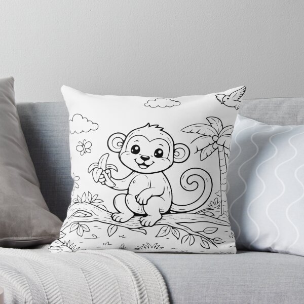 Item preview, Coloring book style print. Monkey designed and sold by MS Production.