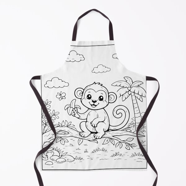 Item preview, Coloring book style print. Monkey designed and sold by MS Production.