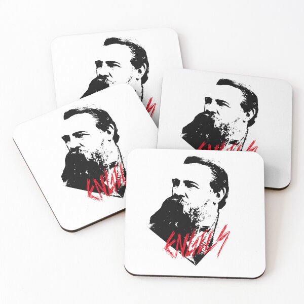 Item preview, Friedrich Engels (red text) - High Contrast Revolutionary Portrait designed and sold by Flemetharya.