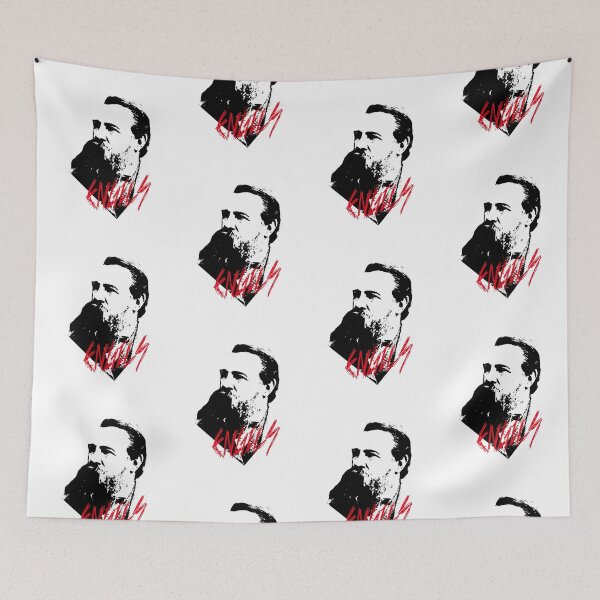 Item preview, Friedrich Engels (red text) - High Contrast Revolutionary Portrait designed and sold by Flemetharya.