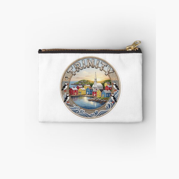Item preview, Trinity Newfoundland Canada Historic Outport Village Harbor Embroidered Patch Sticker designed and sold by Imaginarium of Chaos falcon88 .