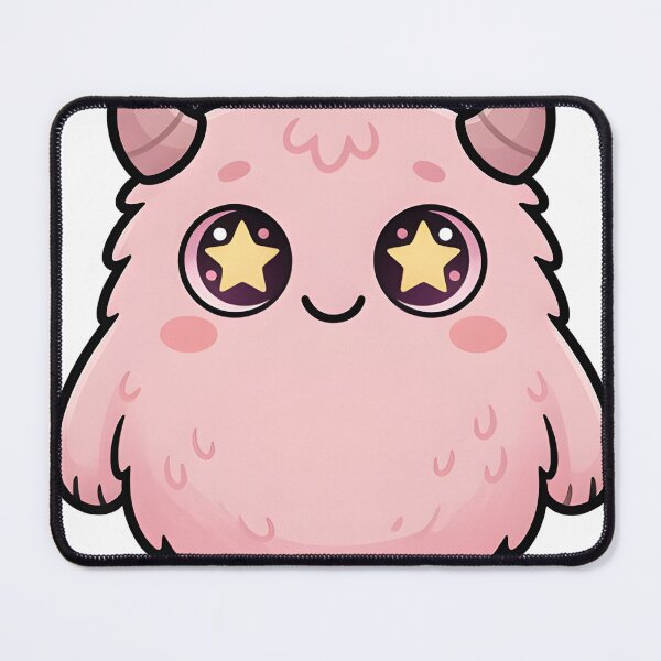 Item preview, Star Eyed Fluffy Pink Monster designed and sold by darlbit.