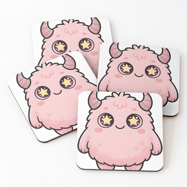 Artikelvorschau, Sternenäugiges flauschiges rosa Monster entworfen und verkauft von darlbit.