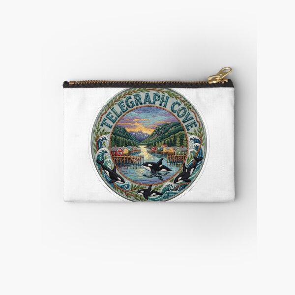 Item preview, Telegraph Cove British Columbia Canada Boardwalk Village Orca Embroidered Patch Sticker designed and sold by Imaginarium of Chaos falcon88 .