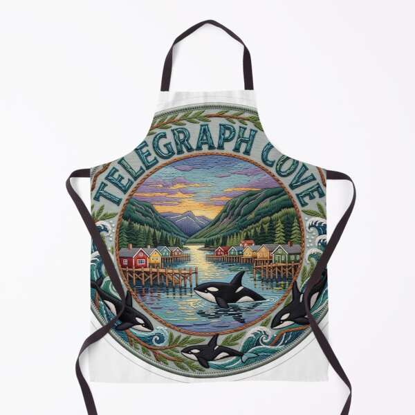 Item preview, Telegraph Cove British Columbia Canada Boardwalk Village Orca Embroidered Patch Sticker designed and sold by Imaginarium of Chaos falcon88 .