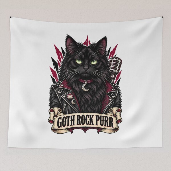 Item preview, Goth Rock Purr Cat Dark designed and sold by Old's Cool Cat Studio.