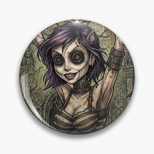 Item preview, Automaton girl frankenstein doll horror fantasy art designed and sold by Vintage Designs +.