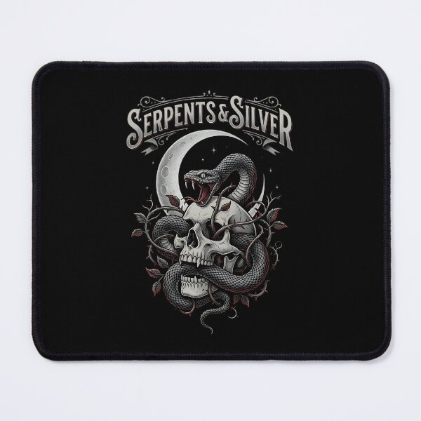 Item preview, Serpents and Silver Gothic Skull Moon designed and sold by muzicabr.
