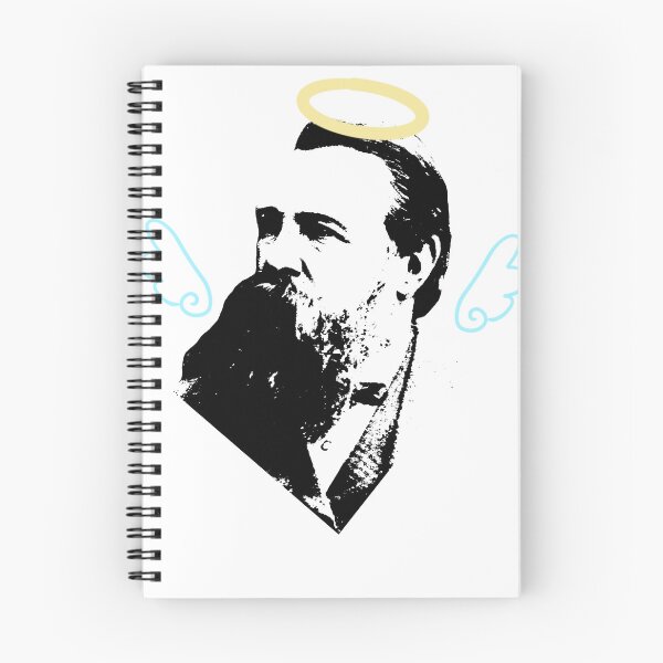Item preview, Friedrich Engels with halo and wings - High Contrast Revolutionary Portrait designed and sold by Flemetharya.
