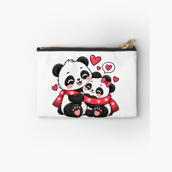 Item preview, Cute Panda Couple with Heart Scarf | Kawaii Romantic Love Gift designed and sold by snaperos.